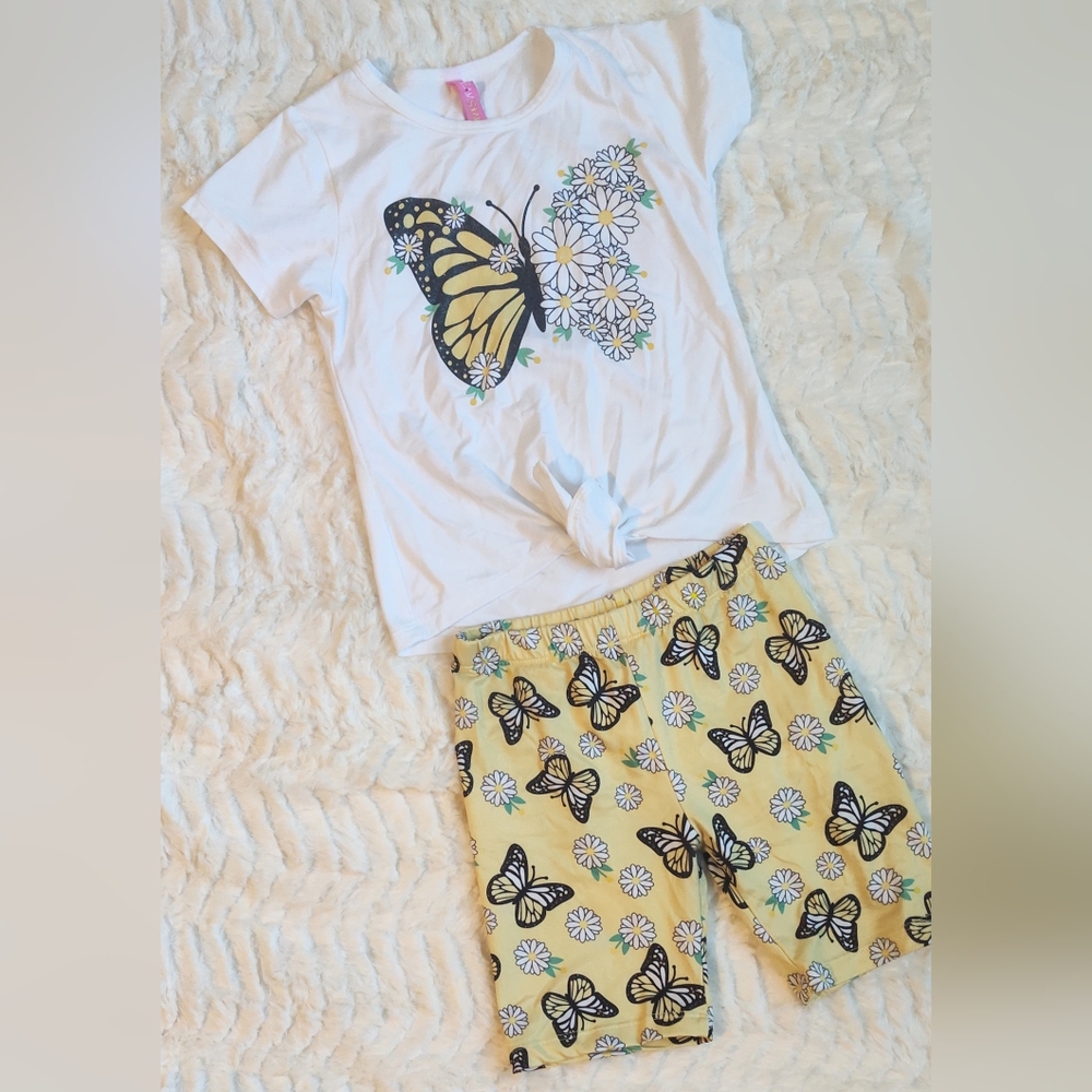 Butterfly Print T-Shirt and Shorts Set